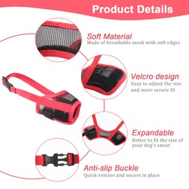 Mayerzon Dog Muzzle with Adjustable Strap to Prevent Biting Fierce Barking and Chewing, Air Mesh Breathable Pet Muzzles for Small Medium Large Dogs