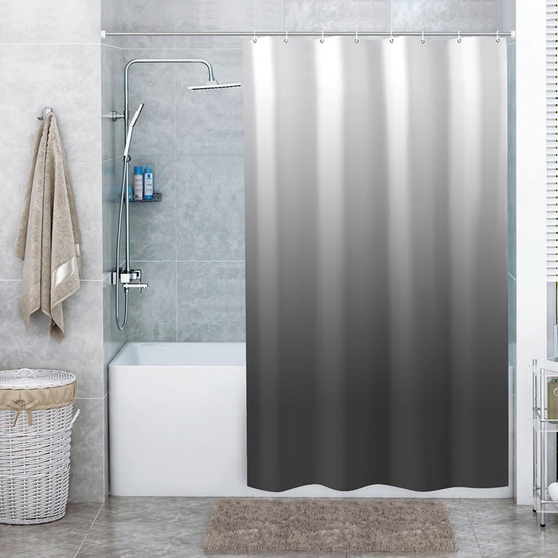 URAQT Shower Curtain Anti Mould, Waterproof Polyester Bathroom Curtains, Resistant