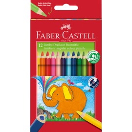 Faber-Castell FABER-CASTELL 116501 - Jumbo Buntstifte dreikant, 5.4 mm, 12er Karton