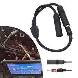 Yumfugu 1 PC Car Radio Antenna Connector, 1 Male to 2 Female Y Connector, Audio Antenna Splitter Adapter, Automotive Antenna Extension Cable, Universal for Most Cars, Trucks, SUVs (Black)