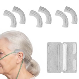 6 Pcs Nasal Cannula Ear Cushions Oxygen Cannula Face Soft Cover for Oxygen Users to Help Relieve Ear Pain, Soft and Comfortable it Can Prevent Cheek Indentation Discomfort (Grey)