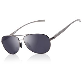 Epavouos Polarised Sunglasses Ultralight Metal Material UV400 Aviator Glasses Style, silver