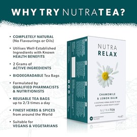Nutra Tea Nutrarelax Dormir Ansiedad Calmante Aliviar Estrés Una Buena Noche Sueño Incluye Manzanilla Melisa Pasiflora Bolsitas Sobre