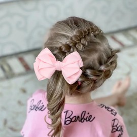 Zolyco 4.5 Inches Unique Hair Bows for Women Girls Thick Ribbon Boutique Alligator Clips Hair Accessories for Older Kids Children Young Girls 2 Pcs