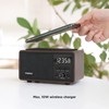 mooas Retro Bluetooth Radio Speaker, Wireless Charging Desk Clock, Bedside