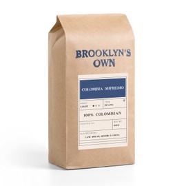 Brooklyn's Own Light Roast Colombia Supremo Whole Bean Coffee - 100% Colombian Beans (12 Ounces)