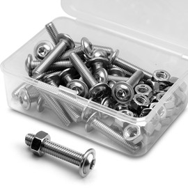 (30 pcs) M6 x 20mm Hex Socket Screws with Flange and Nuts Set 304 Stainless Steel Pan Head Screws