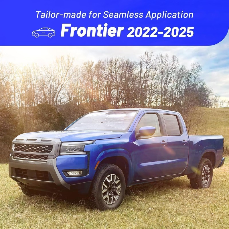Visufy Windshield Sun Shade Custom Fit for Nissan Frontier 2022-2025,