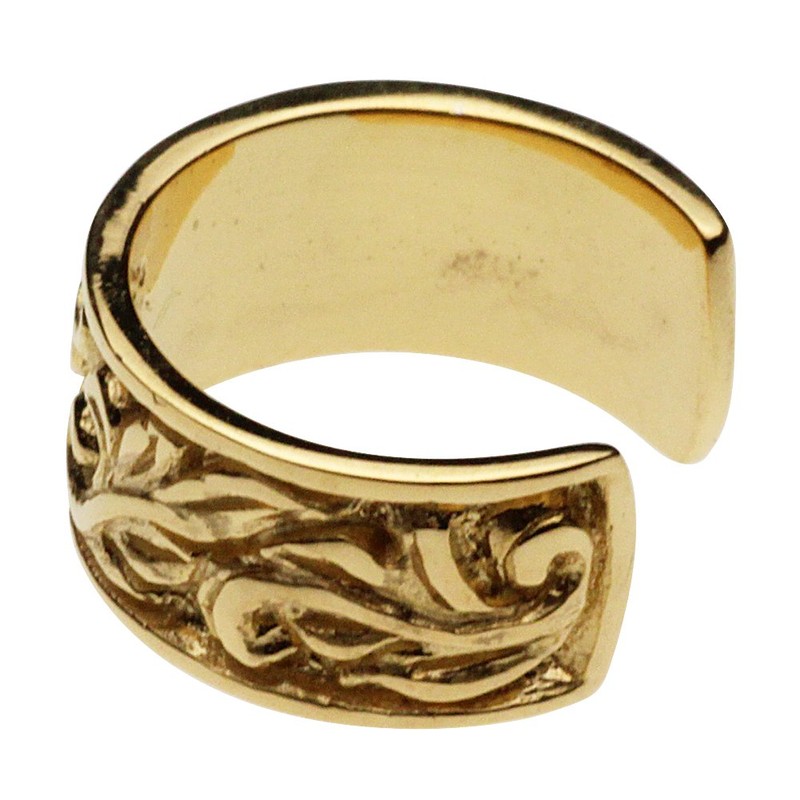 Cenote e0239 Arabesque Ear Cuff, Gold Coating [925 Silver, Silver