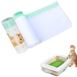 Cat Litter Box Liners Small 10 Count Drawstring Extra Durable Pet Cat Pan Liners Cat Waste Litters Bags Kitty Litter Box Bag Pet Cat Supplies 33.07 * 17.71 (10)