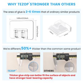 TEZOP Hooks for Outdoor String Lights Clips,50Pcs Heavy Duty Adhesive Light Hooks for Hanging Christmas Light,Weather Resistant Outside UV-Resistant Waterproof, No Tools,Clear,Outdoor Christmas Decor