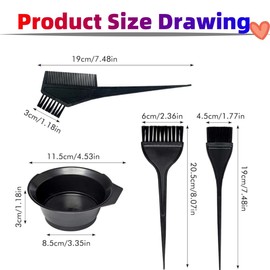 4PCS Piece Hair Dye Brush and Bowl Set,Ywbfove Tool Mixing Bowl Kit Color Comb Hair Dye Applicator, Bowl and Brush Hair Dye DIY Hair Tools for Salons and Homes