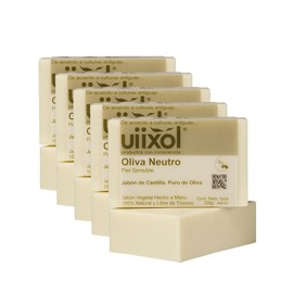 Uiixol Aceites Esenciales - Kit de 5 Jabones Artesanales en Barra, Jabones de Baño con Aromaterapia, con Aroma de Olivas, para Piel Sensible 100gr c/u