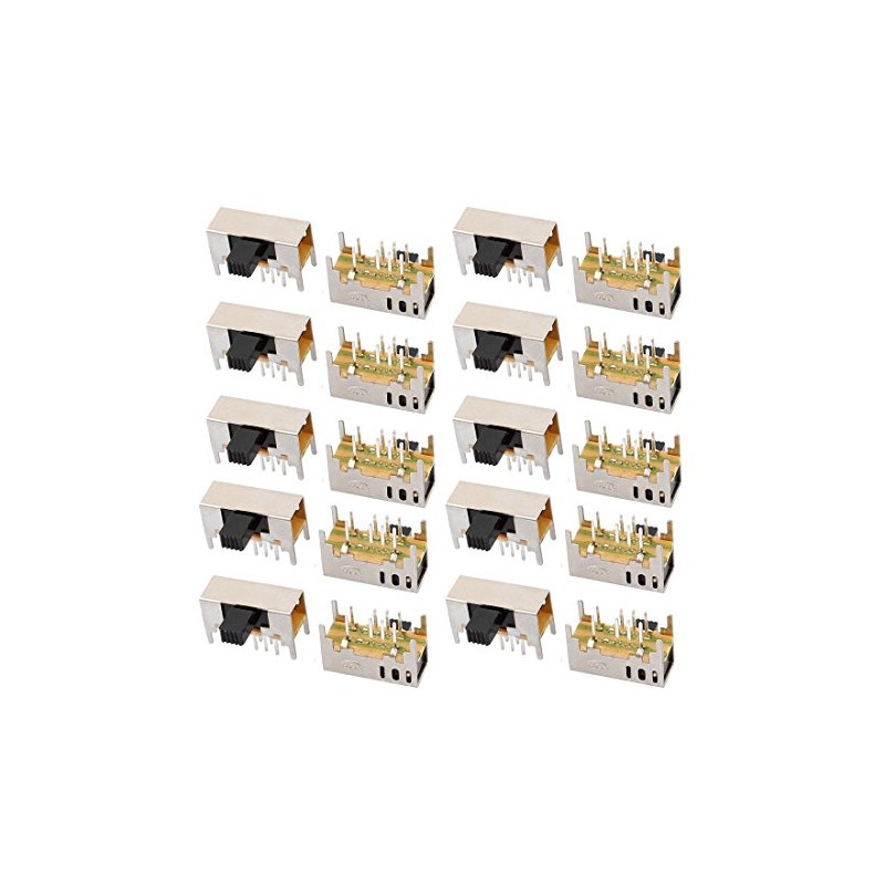 sourcingmap® 20Pcs 3 Position 8P 2P3T Panel Mount Micro Slide