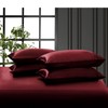 P Pothuiny 6 Pieces Full Satin Sheets Luxury Silky Burgundy