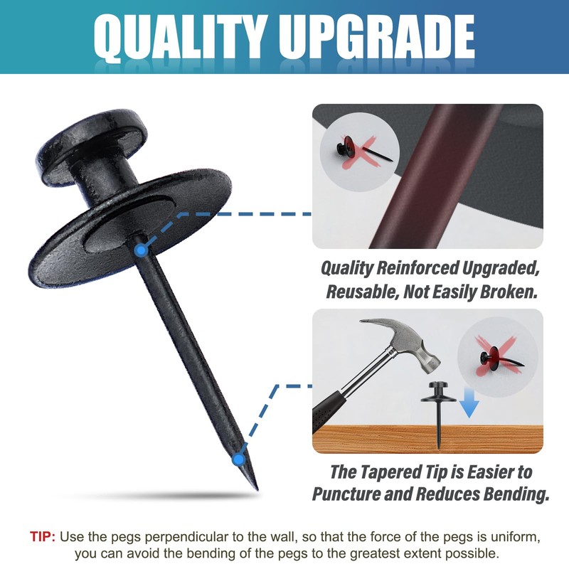 50 Pack Double Headed Picture Hanging Nails – Renter Friendly