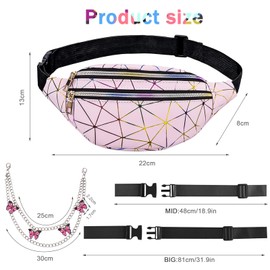 Belt Bag Children's Bum Bag Girls Bum Bag Festival Bag Bum Bag Bum Bag Black Women Festival Men Bum Bag Fashion Waist Bag Women Waterproof Holographic Teenagers (Colourful), pink, cute