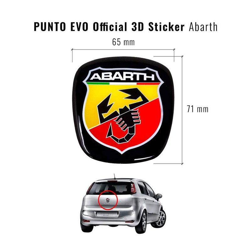 Abarth 3D Sticker for Fiat Punto Evo