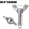 10pcs M4*16MM Butterfly Wing Bolts Stainless Steel Wing Nuts and