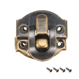sourcing map Box Latch, Retro Style Small Size Bronze Decorative Hasp Jewelry Cases Catch w Screws 10 pcs