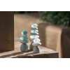 Home Decor New Mini White Stone and Glass Cairn Set