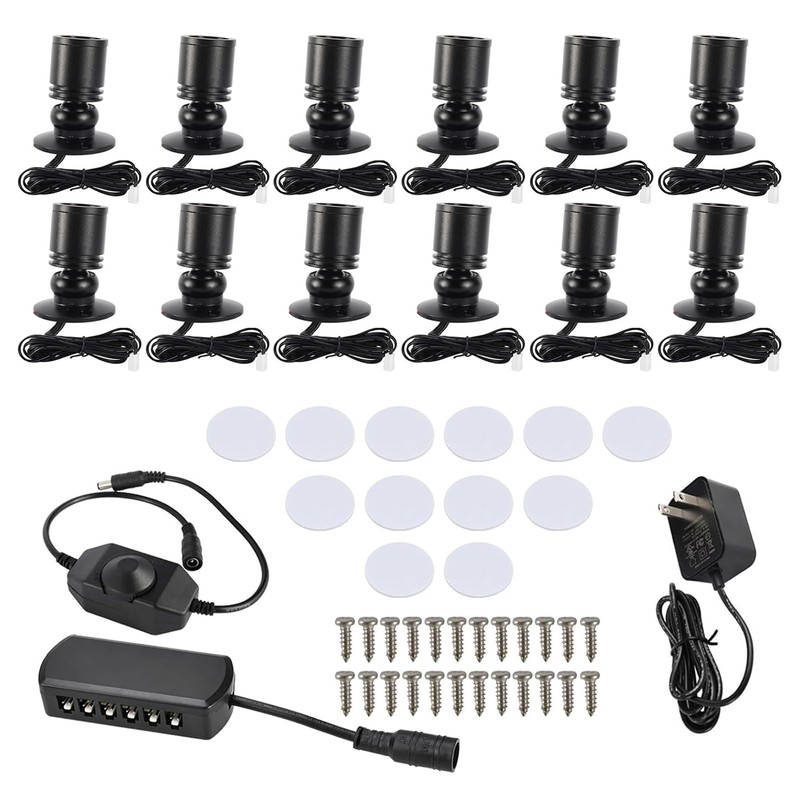 YaeCCC Dimmable LED Mini Spotlight Jewelry Showcase Display Lights Black