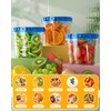 BiuLeon 6 Pack-24 oz Freezer Storage Containers, Plastic Food Storage