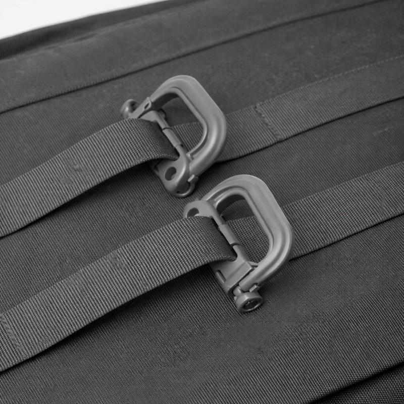 6 Pcs D Shape Plastic Carabiner Hook Gray Molle Carabiner