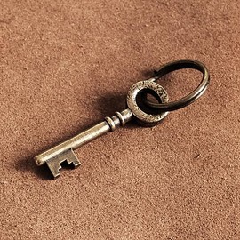 BRASS STORE Brass Key (Antique Style) Key Chain Brass Vintage Key Chain Key Ring Key Chain Gold Bike Key Hook