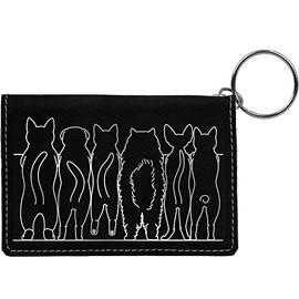 Cat Tails Laser Engraved Leatherette Keychain Wallet