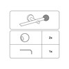 Gardinia Ball 2 x End Pieces, Metal, Matt Black, for