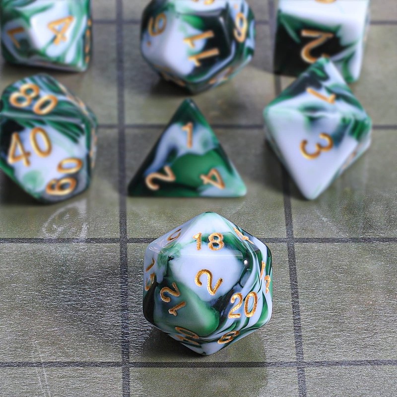 CiaraQ DND Polyhedral Dice Set with a Black Dice Bag