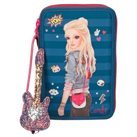 Depesche 6383 Pencil Case Triple Topmodel Popstar Guitar – Blue