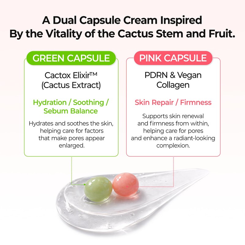 Dr.Melaxin Cactox Pore Dual Capsule Cream Pore Minimizing Hydrating Face