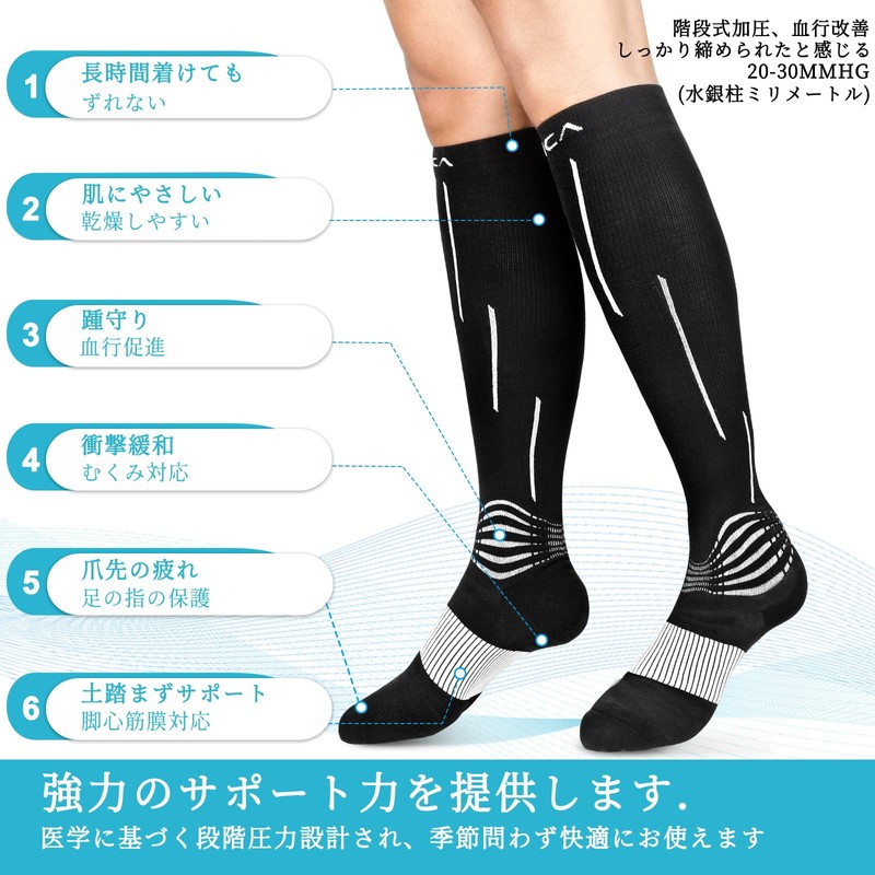 [NEENCA] 靴下 着圧ソックス 弾性ストッキング サッカー ソックス ストッキング 着圧ソックス メンズ キッズ