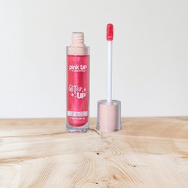 PINK UP | Glitter Up | Gloss | Labial | Brillo hidratante | Efecto Húmedo | Con glitter para labios | Glitters de larga duración | Acabado tornasol y destellante | Color pink light | 7ml | PKGU04