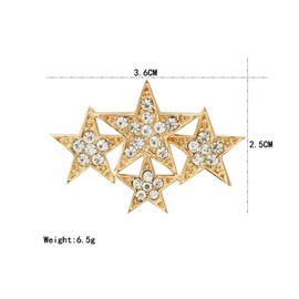PACKOVE Pin Star Brooches Rhinestone Brooches Mother's Day Brooch Enamel Lapel Rhinestone Brooch Costume Brooch Gold Brooch Made of Alloy Shiny Brooch Rhinestone Pin, Mittel, Metal, No gemstone