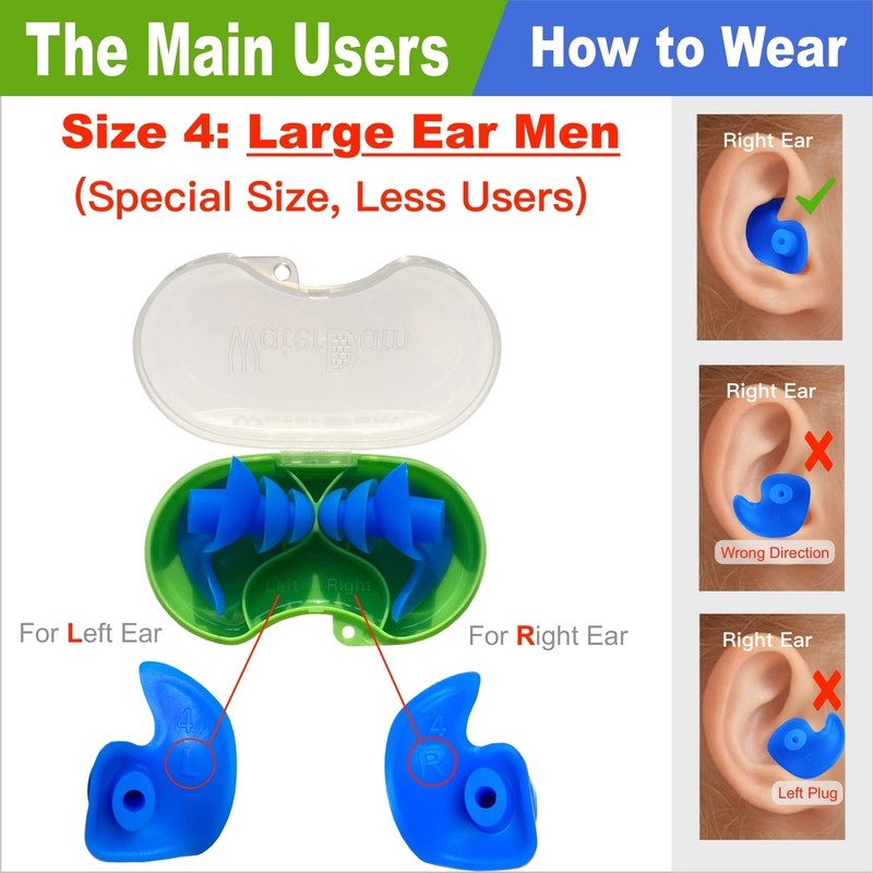 WaterDam Swimming Ear Plugs Waterproof Ultra Comfortable Prevent Swimming Earplugs