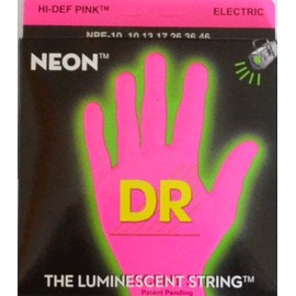 DR NPE10 electric neon relective pink guitar strings
