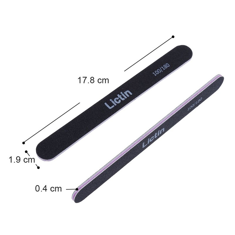 Lictin Pack of 16 Professional Nail Files Washable Double Sided