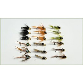 18 Barbless Goldhead Nymph Trout Flies - Mixed Pack, 6, choice of sizes (Mixed)