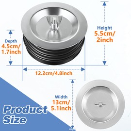 Dreyoo 1 Pcs 5 Inch Sewer Cleanout Cap, Steel Mechanical Test Plug, Sturdy Pipe Plug, Cap for Outside Sewer Pipe with Galvanized Screw and Wing Nut Fit for Most Pipe Sink Pool