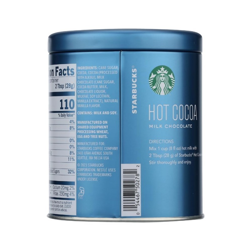 Starbucks Milk Chocolate Cocoa Tin, 7 Ounce (Pack of 3)