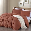 Chezmoi Collection Solid Terracotta 100% Cotton Duvet Cover Set Queen
