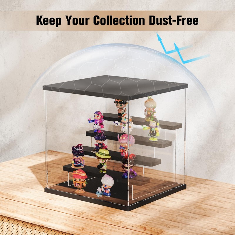 Nynelly Acrylic Lighted Display Case for Collectibles, 5 Tier Figure