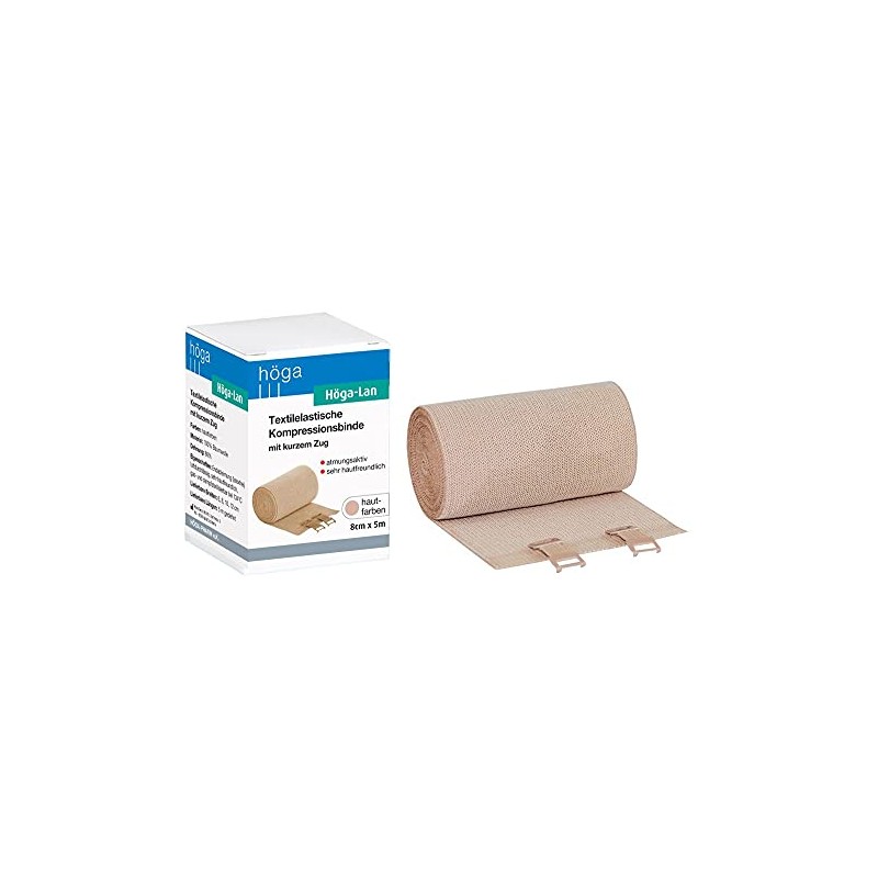 Höga-Lan Textile Elastic Compression Bandage with Short Pull 8 cm