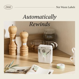 NIIMBOT D110 Upgraded Version Mini Label Maker Machine with Tape, Portable Bluetooth Thermal Printer, Sticker Maker with Multiple Templates for Office Organization Home Kitchen School, White