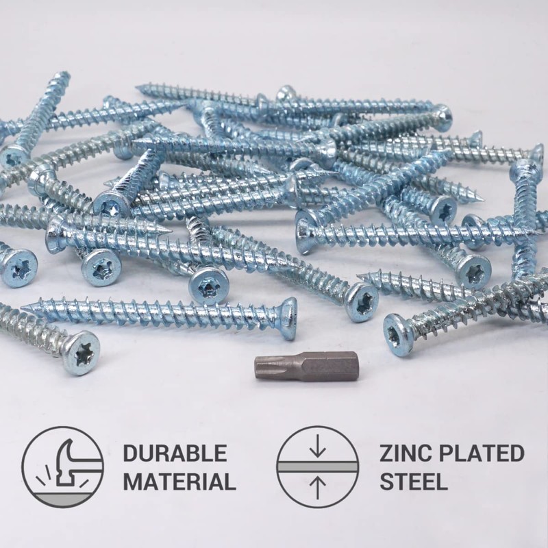 SKIR'CO (Pack of 10) Concrete Screws Zinc Plated 7.5 x
