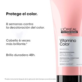 L'Oréal Professionnel Paris Vitamino Color | Acondicionador protector de color | Protege y preserva el color hasta por 8 semanas | Evita el deslave para un cabello más brillante | Con tecnología de resveratrol| Para todo tipo de cabello con color | 200ml