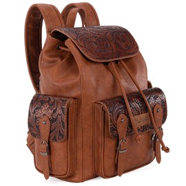 Montana West x Wrangler Backpack Purse for Women Men Western Backpack Floral Tooled Travel Bags